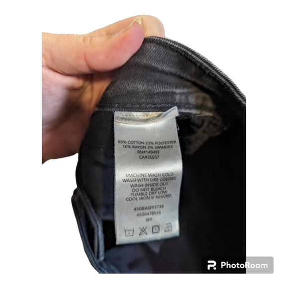 Joe's Jeans Black Distressed High Rise Cropped Ankle Jeans Women's Size 31 - Picture 5 of 6